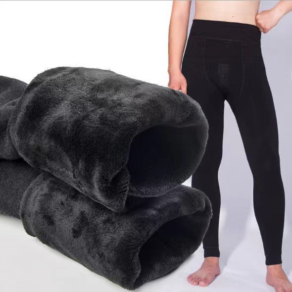 Transmisión en vivo entrega invierno pantalones de algodón de los hombres de grafeno masaje lana de lana forrado engrosado adelgazamiento pantalones de una sola pieza calefacción caliente