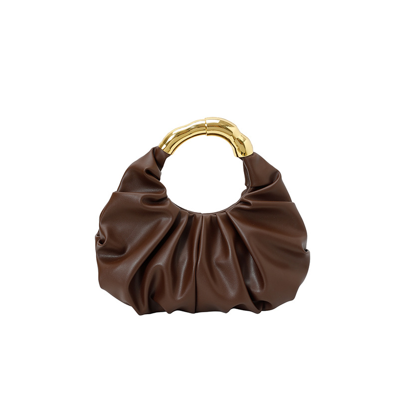 New Arrival Solid Color PU Cloud Bag Trendy Fashion Pleated Niche Design Handbag Elegant Women's Evening Bag - Thumbnail 8