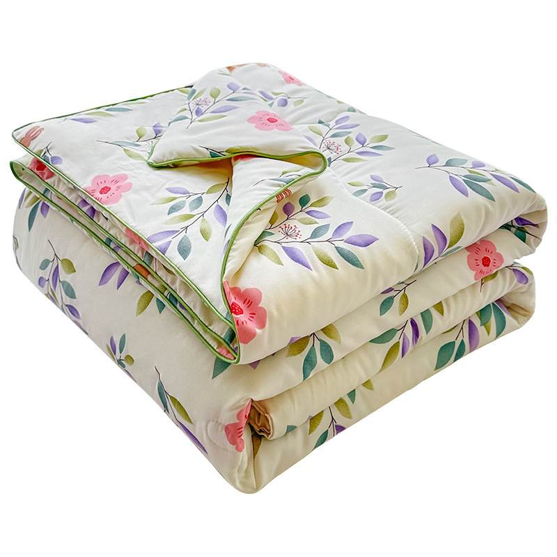 Fibra de soja edredón de verano de oficina aire acondicionado edredón de verano frío edredón de cama de dormitorio de estudiantes de doble piel simple