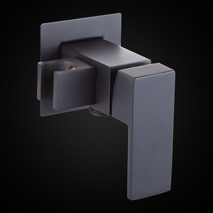 Square all copper shower faucet hot and cold mixing valve bathroom concealed angle valve bathroom shower set accessories Black