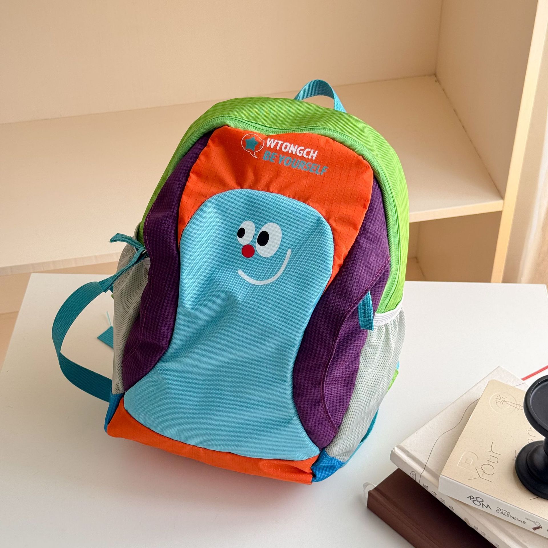 Caricatura encantadora mochila escolar de estilo contraste de color para niños y niñas viajar mochila de viaje de gran capacidad mochila infantil
