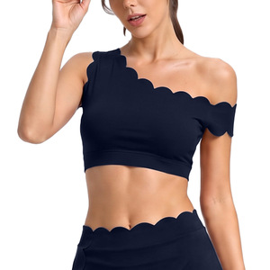 AYM041822 Lace-Trimmed Crop Yoga Top Naked Feel Aoyema wholesale