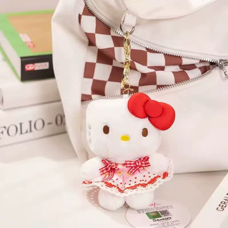 Hello Kitty, подлинная плюшевая кукла, подвеска, подарок на день рождения, украшенная
