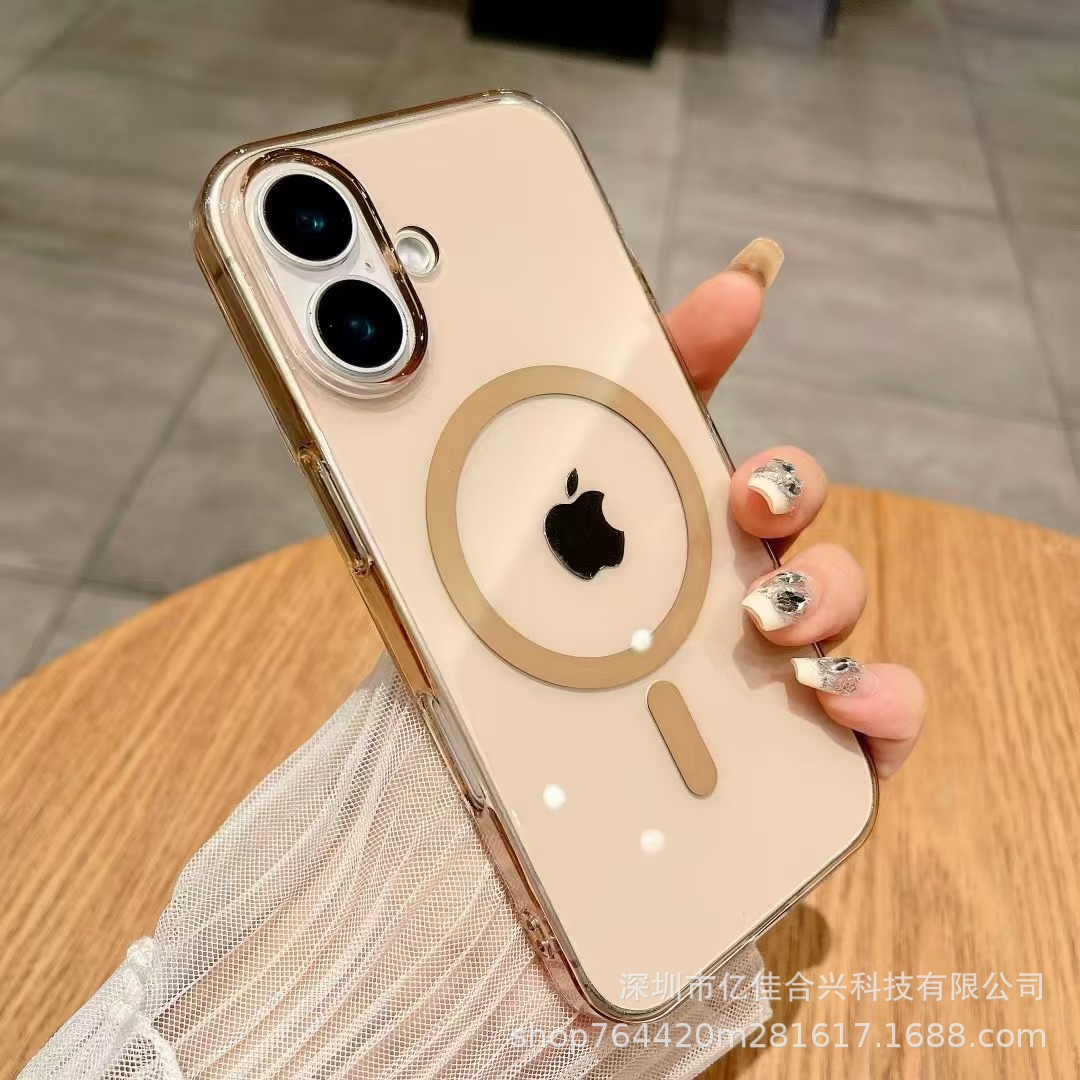 Funda para iPhone 17/16 Pro Max, Carcasa Rígida de PC, Magnética, Transparente con Protector de Lente, Compatible con Apple Serie 14/13