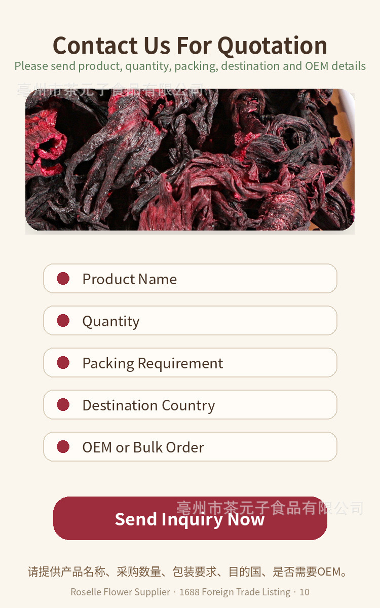 Dried Hibiscus Flower Luo Shen Hua Loose Herbal Tea Ingredient 500g in use