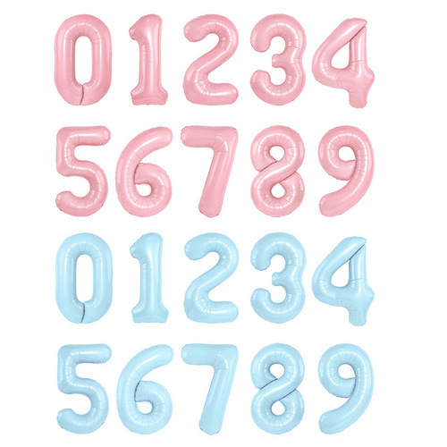 Independent packaging 32-inch US slim body Instagram Xiaohongshu birthday balloons light blue pink party decoration props