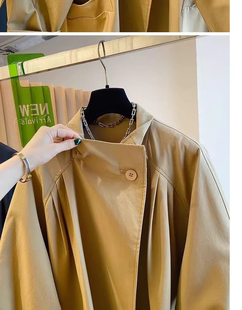 Spring Large Size Women's Clothing Casual Loose Medium And Long Small Trench Coat_ecoleips.com