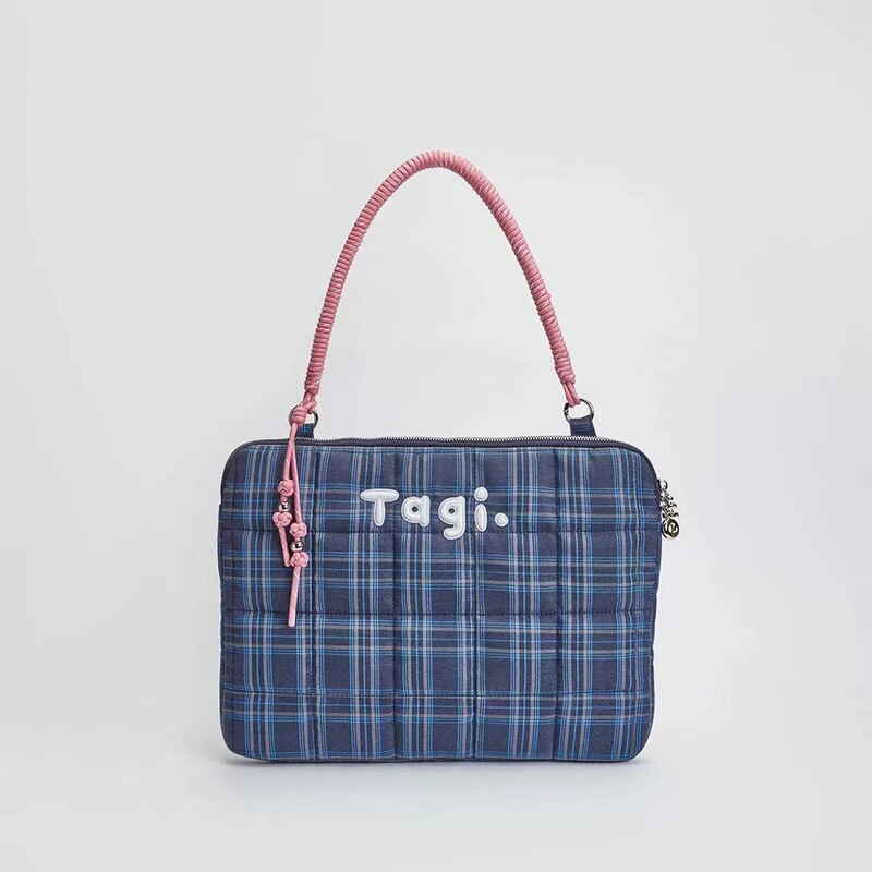 Tagi.新编织小枕头刺绣串珠手提肩防摔防震电脑包笔记本包|undefined