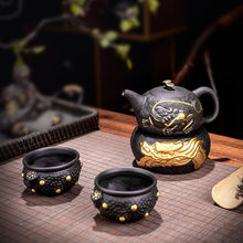 宜兴紫砂壶纯全手工泡茶单人名家用小容量手抓壶茶壶带壶承干泡