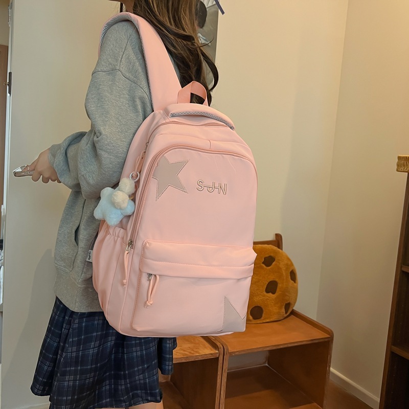 学生向けクロスボーダーダブルバックパックインハイレベル韓国通勤コントラストカラー多層中学生旅行外国貿易バックパック|undefined
