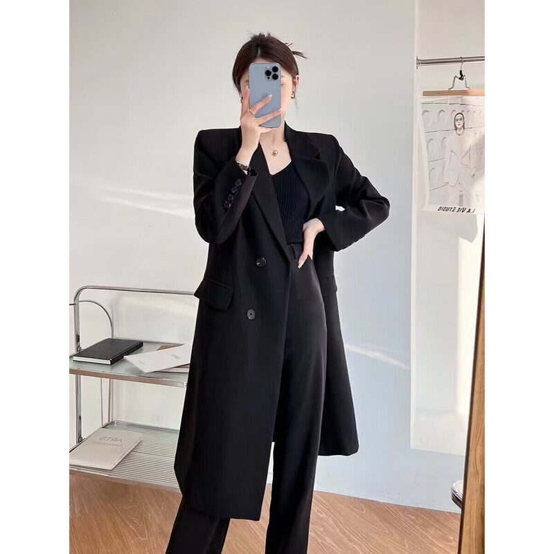 High-end street-style blazer for women, 2026 mid-length autumn and winter elegant single-breasted trench coat High-end street-style blazer for women, 2026 mid-length autumn and winter elegant single-breasted trench coat