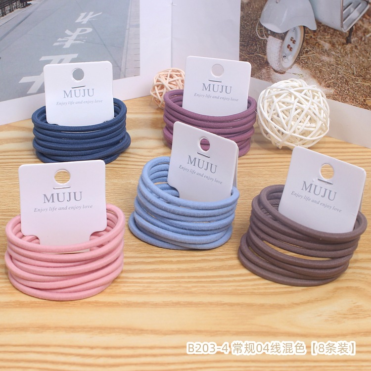 [Carga de tarjeta] sensación de alto nivel coreano de cabello de código de barras de moda de alta elasticidad de cabello anillo de cabello correa de cola de caballo