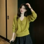 v领显瘦秋季长袖毛衣