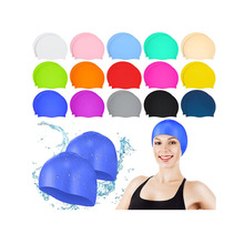 亚马逊爆款硅胶泳帽 成人儿童通用 硅胶泳帽防水耐用弹性防滑泳帽