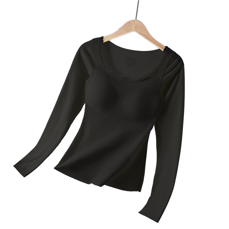 Finna Fuzhou Cordillera seda calentamiento conjunto de ropa interior de mujer con cojín de pecho de lana gruesa de otoño y invierno conjunto de top