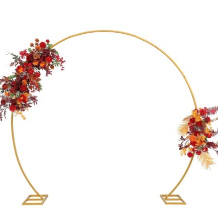 Nuevo anillo de hierro forjado transfronterizo diseño de boda arco redondo de hierro forjado estante de flores puertas accesorios decorativos al aire libre