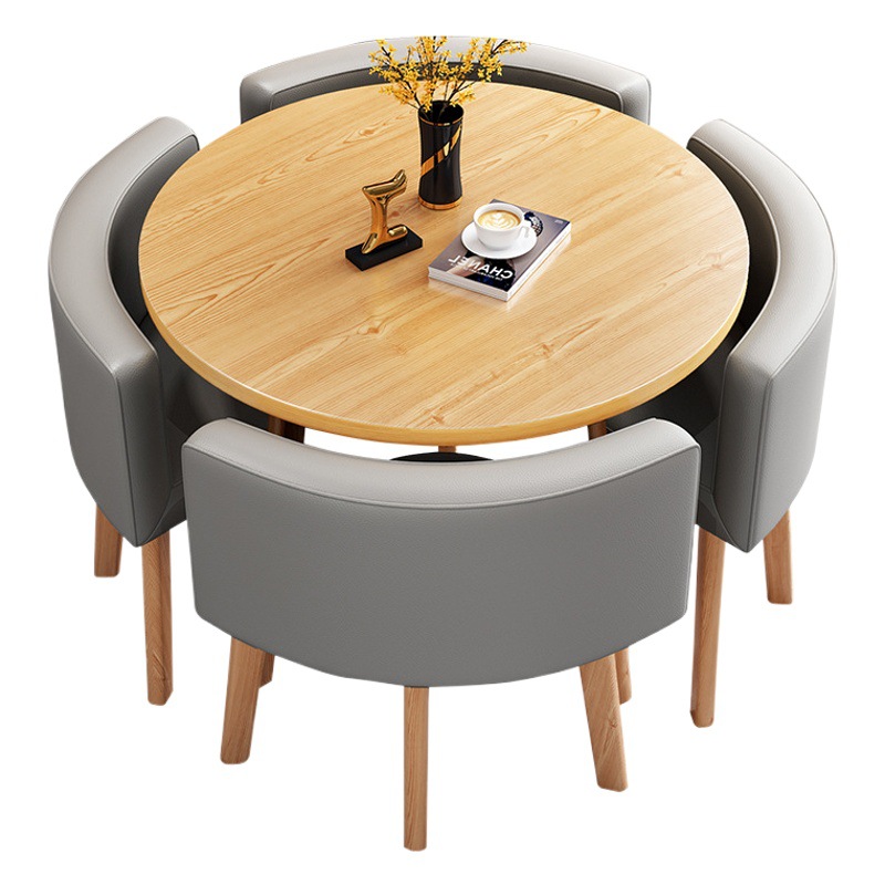 Simple Recepción y negociación pequeña mesa redonda mesa de recepción negociación reunión mesa de invitados y silla traje Oficina área de descanso mesa y silla combinación