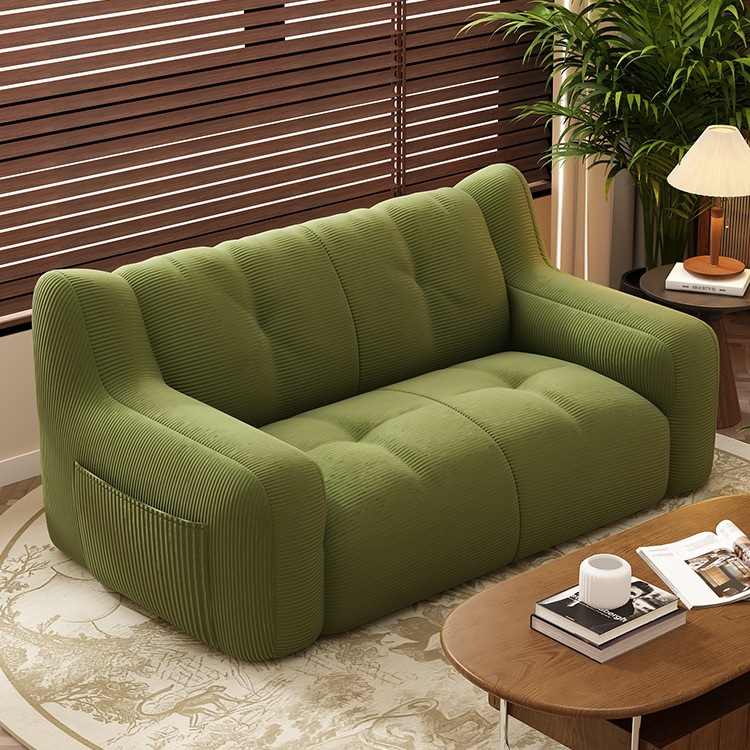 Fabric Sofa New Style Living Room Double Sofa Small Apartment Floor Tatami Bedroom Cream Style Lazy Sofa Chair
