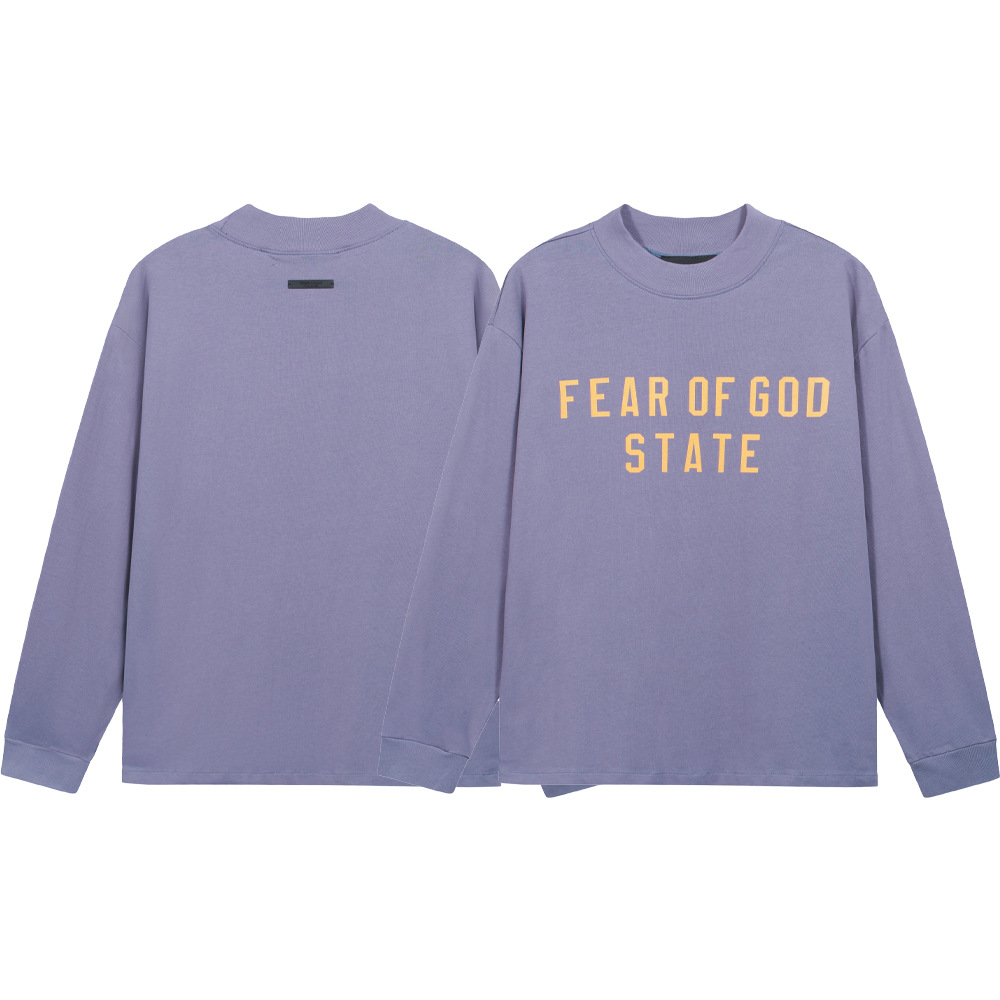 24FW nuevo FOG ESSENTIALS letra impresa hombre y mujer casual overhead camiseta de manga larga