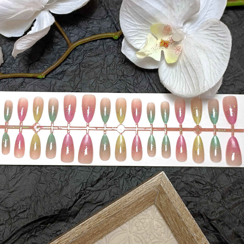 30 piezas de uñas de tamaño dividido, uñas de almendras, ojos de gato dulces, parches de uñas de dopamina, parches de uñas más vendidos image 1