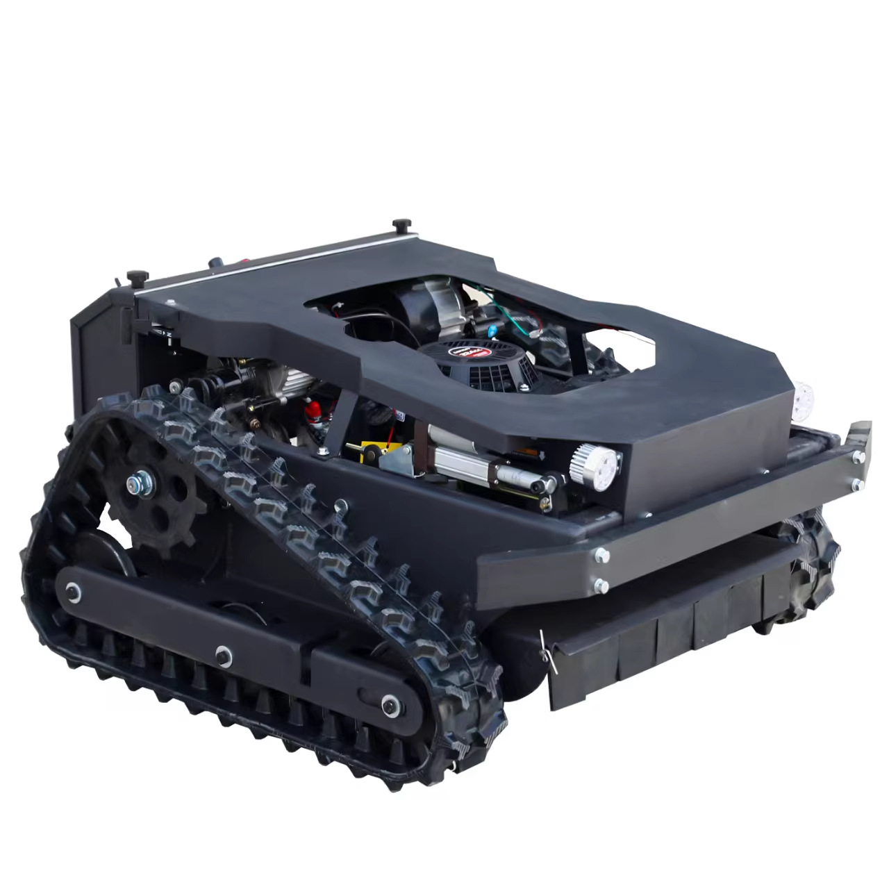 Cortacésped a control remoto, máquina desmalezadora para huertos, recortadora de césped para pendientes, máquina limpiadora de césped para jardín, trituradora de césped a gasolina con orugas.