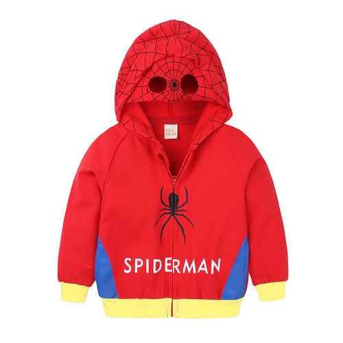 Children's clothing boys' hooded jackets children's spring and autumn zipper cardigans for small and medium-sized children baby sweatshirts eye mask jackets wholesale