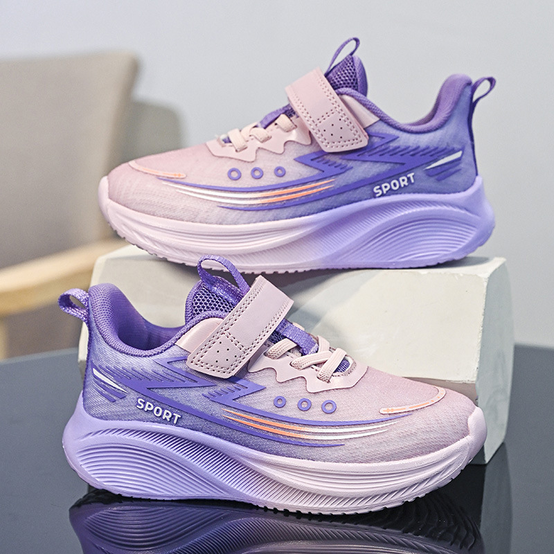 Calzado deportivo para niños, malla de otoño, transpirable, ligero, velcro, zapatos para correr de moda para niños y niñas, zapatos resistentes al desgaste de moda