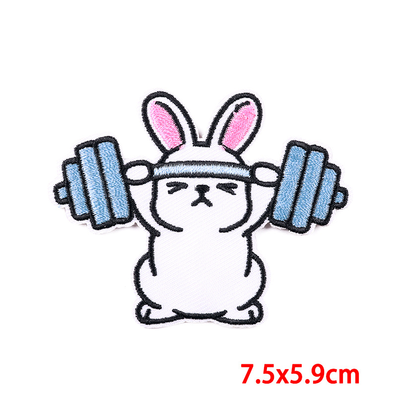 Punk Rabbit Cartoon Duck Cloth Cloth Sticker display picture 2