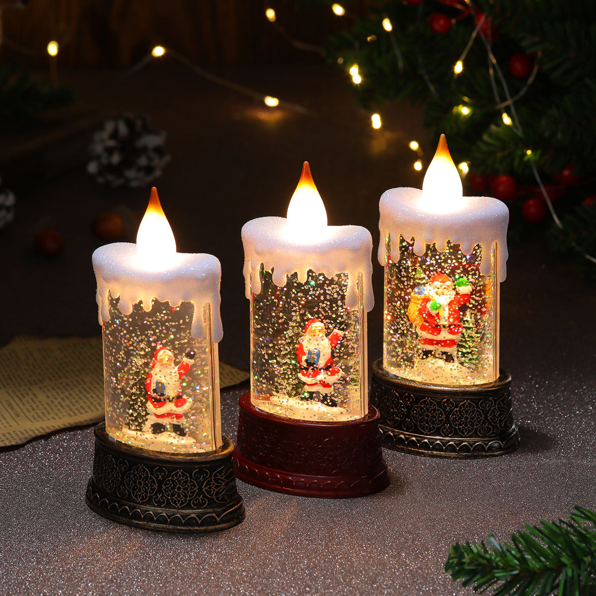 Neues Weihnachts-Wasserfüllungs-Leuchtkerzenlicht-Nachtlicht-Windlicht-Ornament, kleines Weihnachtsgeschenk-Ornament_voghion.com