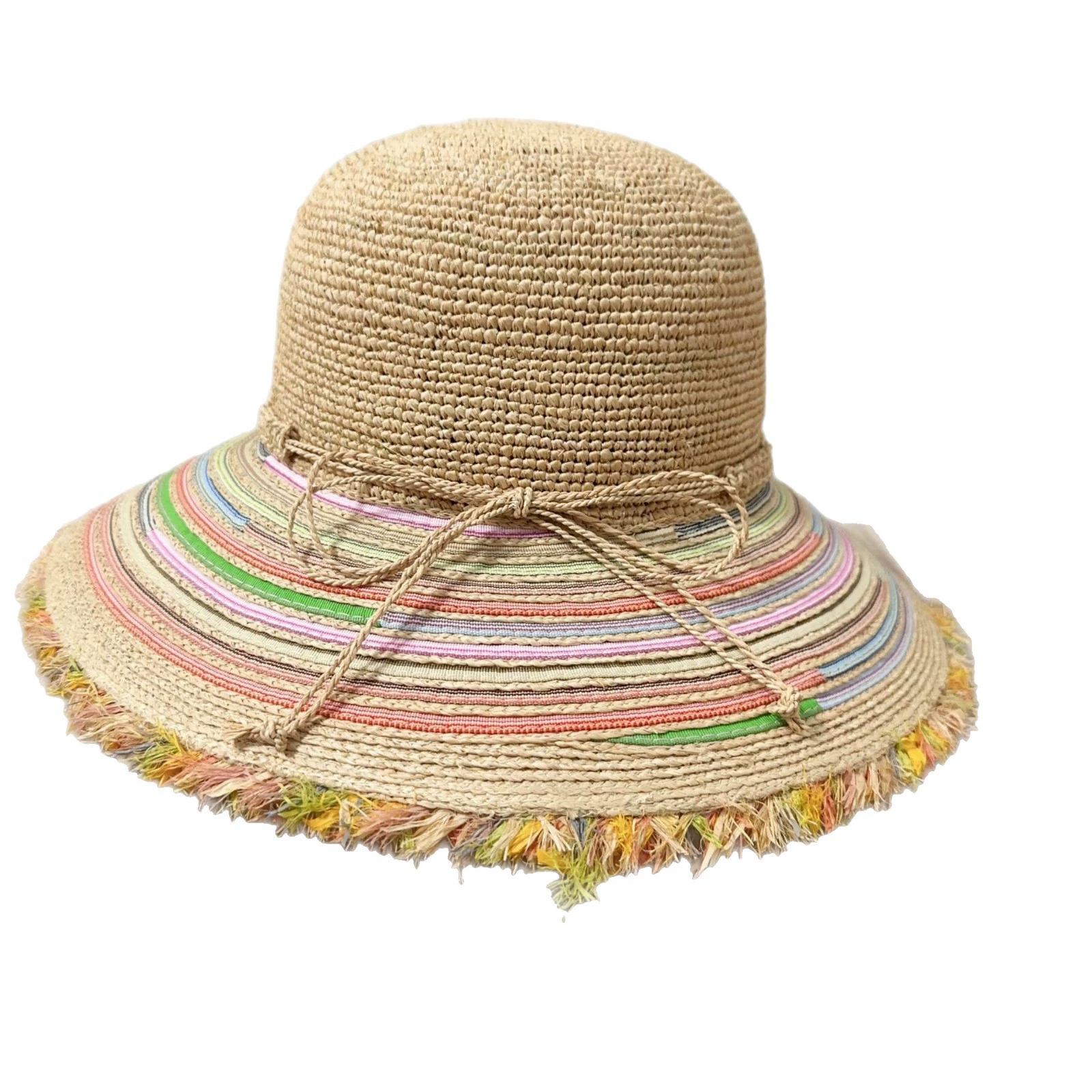 Rainbow summer beach foldable sun hat