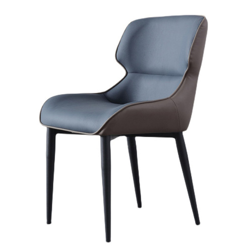 Italian Minimalist Modern Dining Chair, Minimalist PU Leather Chair for Restaurants, Luxury Home Use, Wood and Metal Designer Style
