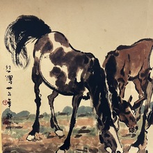 仿古名人字画 徐悲鸿十骏图 卷画卷轴客厅装饰画国画收藏挂画宣纸
