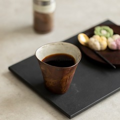 侘手握咖啡杯子陶瓷马克杯高颜值水杯家用办公室复古日式拿铁杯