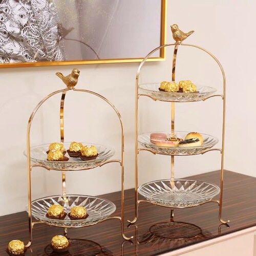 European and American coffee table decorations candy plate cake tray crystal fruit plate creative modern fruit plate living room home