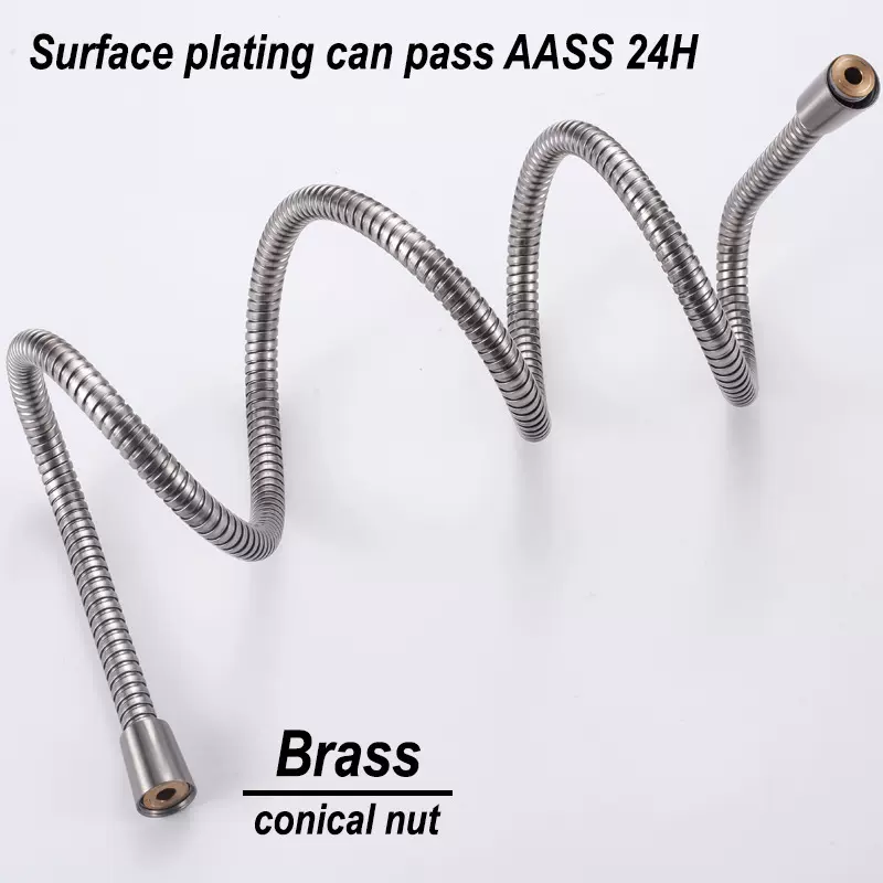 不锈钢镍拉丝淋浴花洒软管铜喇叭铜芯防爆淋雨喷头水管BN金属软管