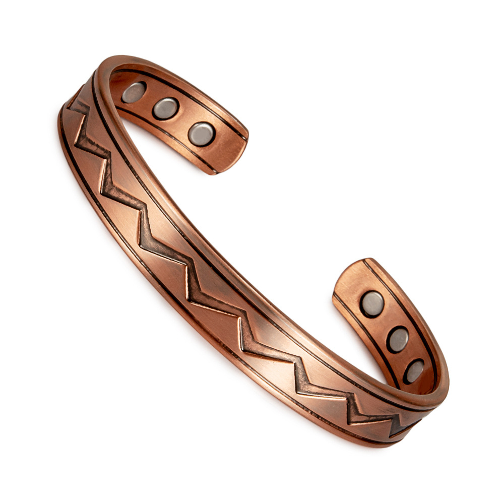 30g Weight Casual Streetwear Geometric Magnetic Material Copper Men's Bangle Men Cuff & Bangle