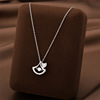 Small advanced universal necklace stainless steel, accessory, Korean style, high-quality style, simple and elegant design, does not fade