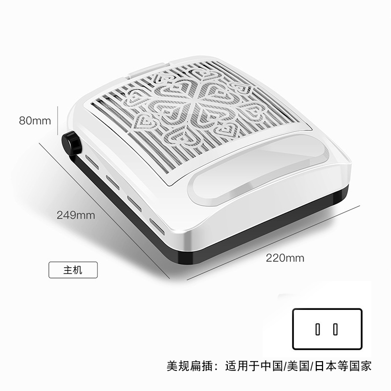 aspiradora de uñas de alta potencia aspiradora de escritorio 100w aspiradora de alta succión ajustable con pantalla de filtro polvo de uñas
