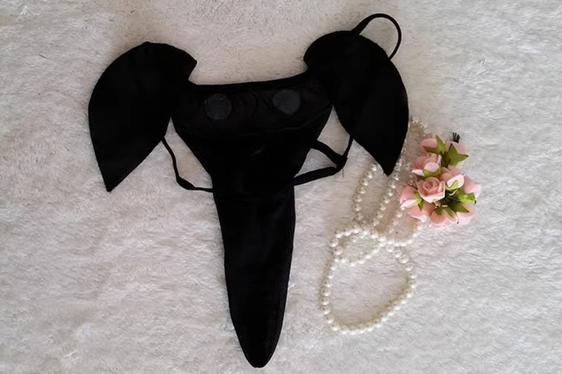 Xiuaisha Men’s Mesh Perspective Elephant Nose Thong, Leopard Print One Size — detail image 23