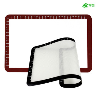 Silicone Baking Mat with Scale, High Temperature Resistant Fiberglass Baking Mat, Non-Stick Bread Biscuit Puff Silicone Oven Mat