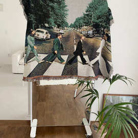 ??? ??? 披头士乐队Beatles过马路艺术挂毯 沙发毯