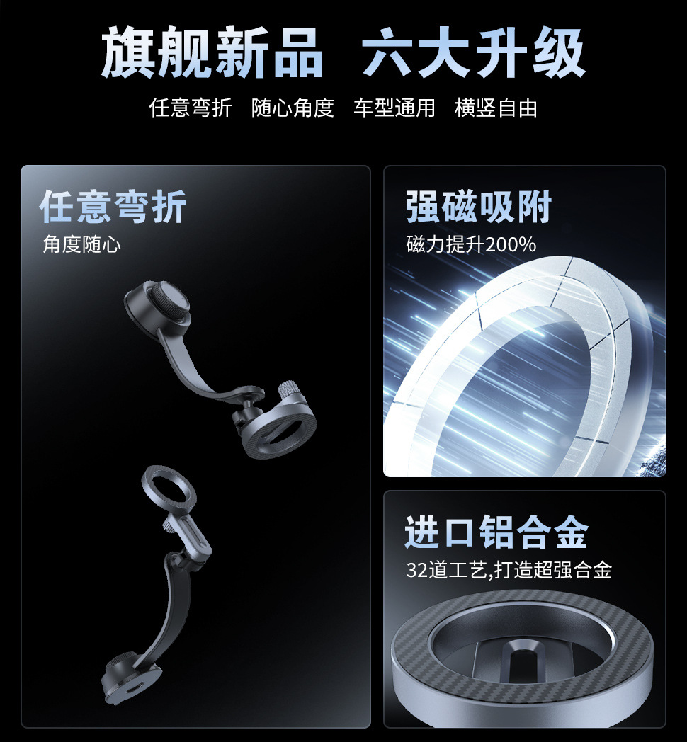 Mobile Phone Holder Car Magnetic Air Outlet Dashboard Magsafe Foldableing Screen Center Console
