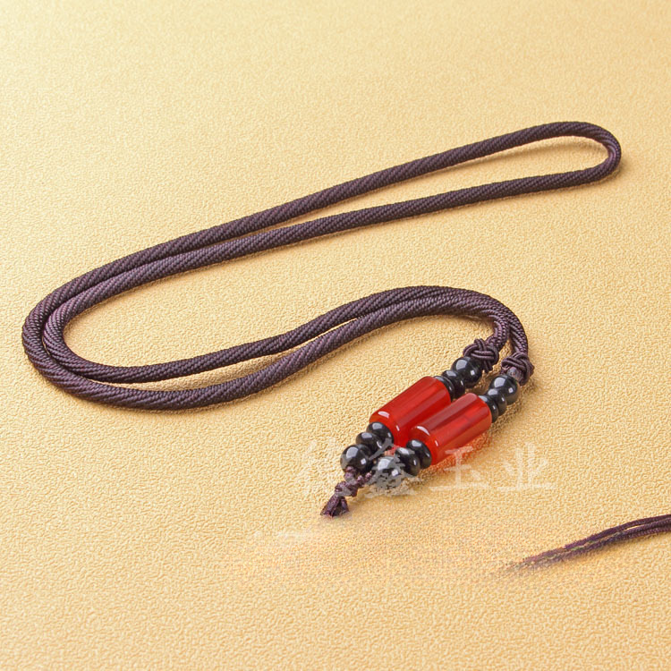 Cordón colgante al por mayor cordón de cuello multicolor jade ágata cordón tejido ajustable cordón de collar más cuentas de jade