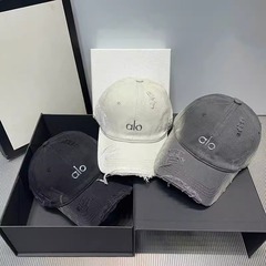 アメリカンスタイルのリップドウォッシュベースボールキャップ、女性用、夏用多用途日焼け止めひさしキャップ、メンズトレンディブランドレターサンシェード日焼け止めキャップ