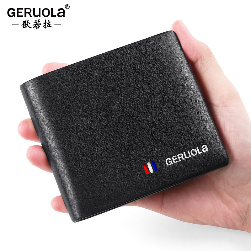 Cartera para hombre Cartera corta de piel de vaca de cuero de moda de alta gama para novio para padre regalo de cumpleaños caja de regalo bolsa de identificación