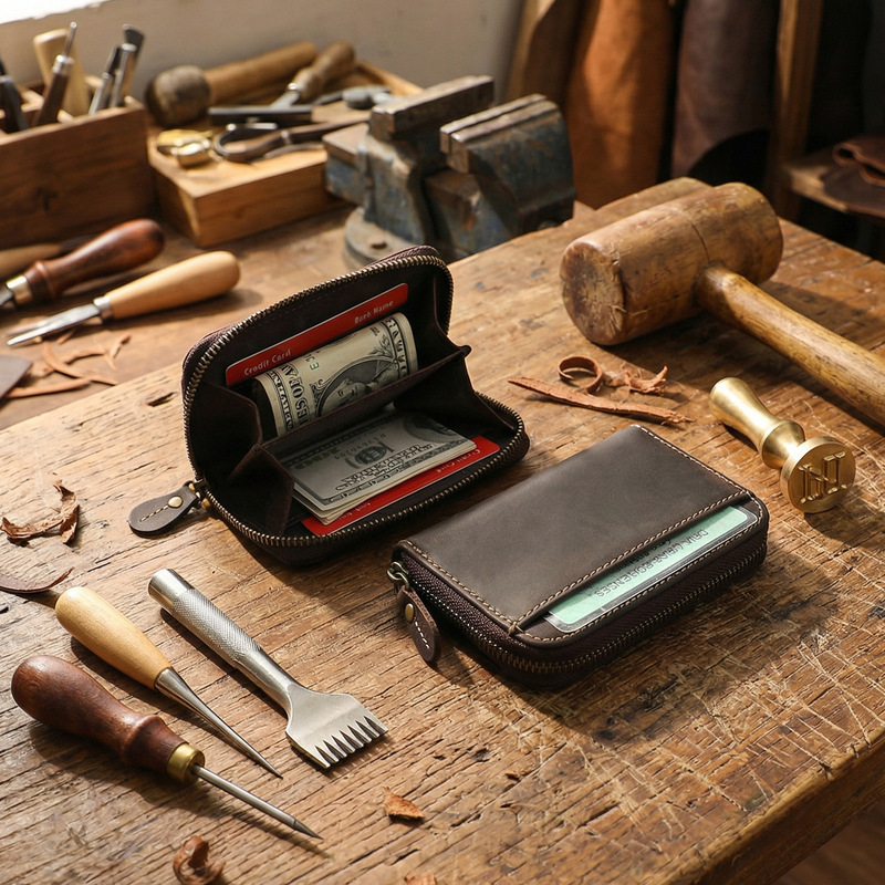 Vintage Men's Crazy Horse Top Layer Cowhide Short Wallet Genuine Leather Zipper Coin Purse Simple Driver's License Bag Trendy Wallet Vintage Men's Crazy Horse Top Layer Cowhide Short Wallet Genuine Leather Zipper Coin Purse Simple Driver's License Bag Trendy Wallet