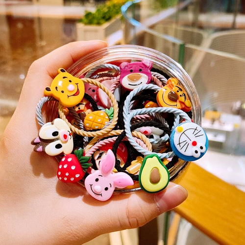 Children's cartoon small rubber band headband does not hurt hair ins cute girl's headband Korean fruit hairband baby