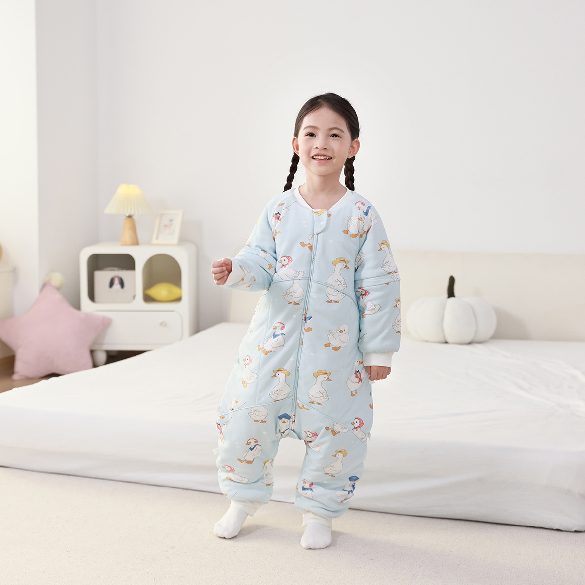 Baby Split-Leg Sleeping Bag Spring, Autumn and Winter Kidsren's Knitted Cotton Pajamas Men's and Women's Baby Sleeping Bag New 2025 Autumn and Winter Anti-Kick Quilt