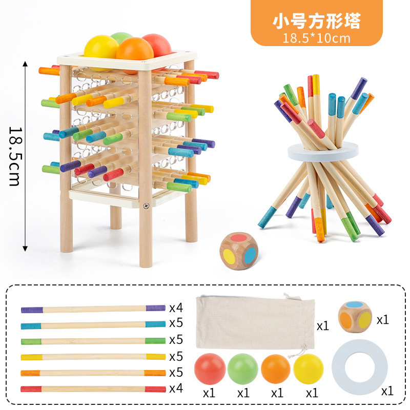 Juguetes educativos Montessori para la primera infancia, juego de tirar de palitos de madera, juego educativo interactivo entre padres e hijos, juguetes para bebés de jardín de infantes