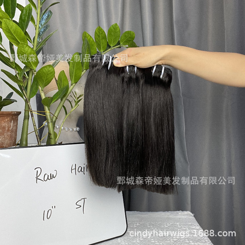 Real Human Hair Wig Natural Color Braided Hair Weft Sdd Bone Straight Hair in Stock